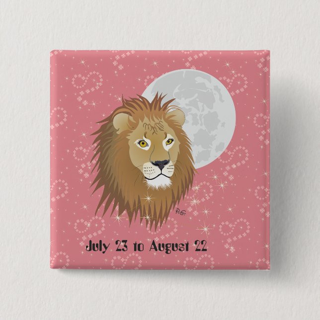 Leo July 23 to August 22 Button (Vorderseite)