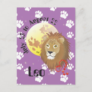 Leo July 23 to August 22 Postcard Postkarte