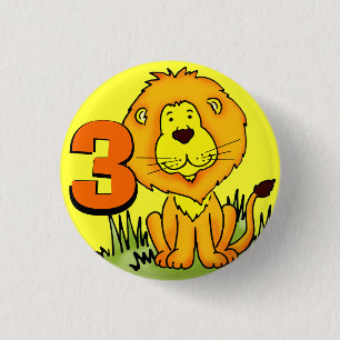 Leo Lion 3 Button - orange & gelb