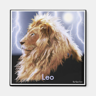 "LEO" Lion Astrologie Art Magnet