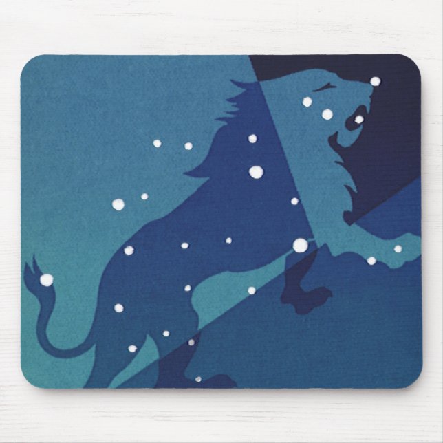 Leo Lion Constellation Vintag Zodiac Astrologie Mousepad (Vorne)