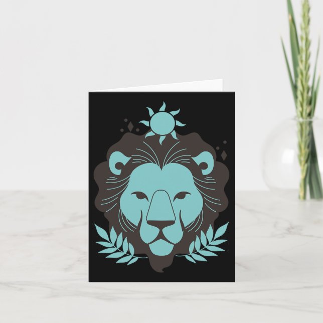 Leo Lion Halloween Zodiac Horoskop Astrologie Karte (Vorderseite)