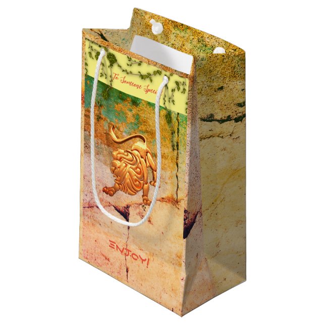 Leo Lion Kleine Geschenktüte (Vorderseite Schrägansicht)