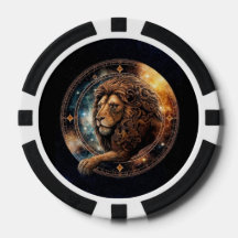 Leo Lion Poker Chips - Zodiac Symbol