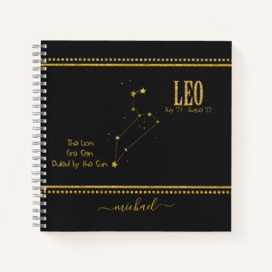 Leo Lion Star Zodiac Sign Notebook Notizbuch
