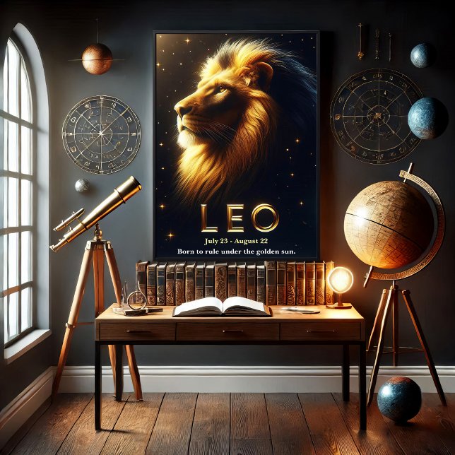 Leo Lion Zodiac Celestial Poster (Von Creator hochgeladen)