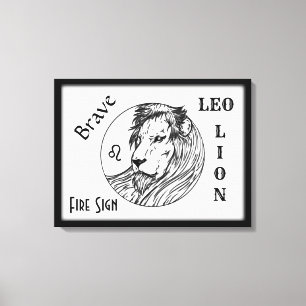 Leo Lion Zodiac Gerahmt Leinwanddruck