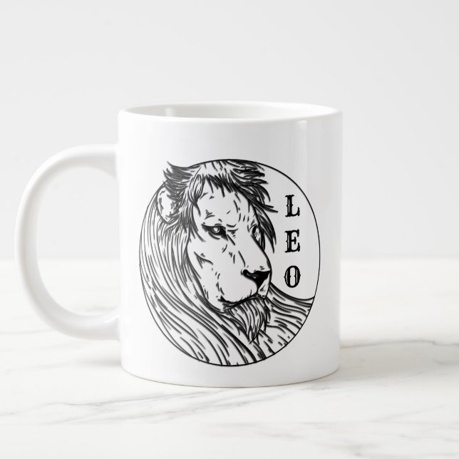 Leo Lion Zodiac Jumbo-Tasse (Links)