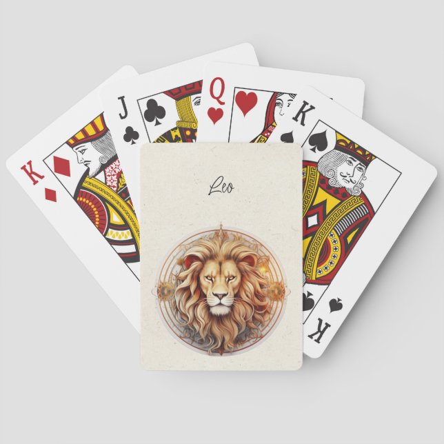 Leo Lion Zodiac Minimalistisch Spielkarten (Rückseite)