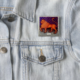 Leo Lion Zodiac Sign Horoscope Birthday Party Button