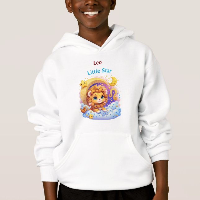 Leo Little Star Zodiac Kids Hoodie Pullover (Vorderseite)