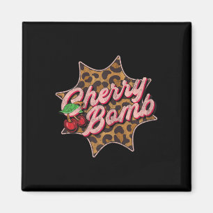 Leo Look Vintag Retro Cherry Bomb Tattoo Rockabil Magnet