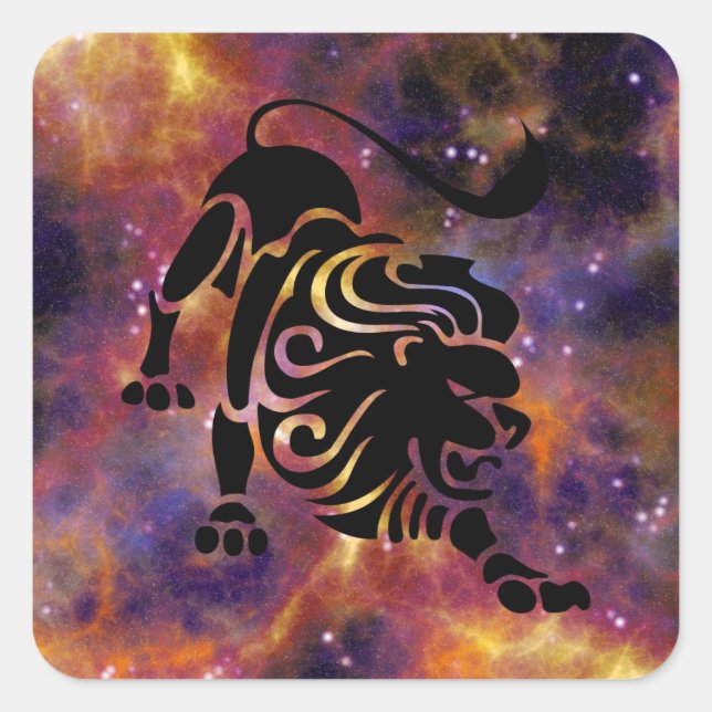 Leo-Löwe-Aufkleber Quadratischer Aufkleber (Vorderseite)
