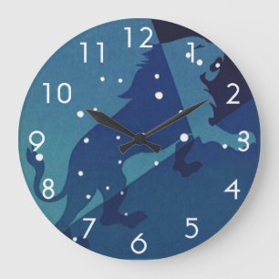 Leo Löwe Sternbild Vintage Zodiac Astrologie Große Wanduhr