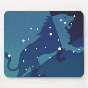 Leo Löwe Sternbild Vintage Zodiac Astrologie Mousepad