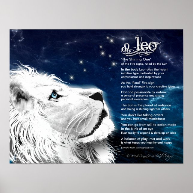 Leo-Merkmale Poster (Vorne)