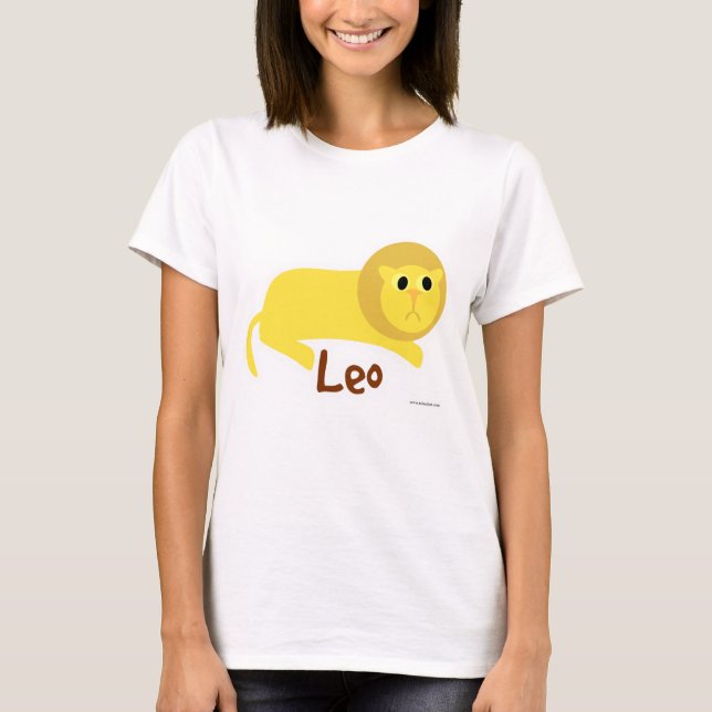Leo Niedlich Lion Astrologie Symbol T-Shirt (Vorderseite)