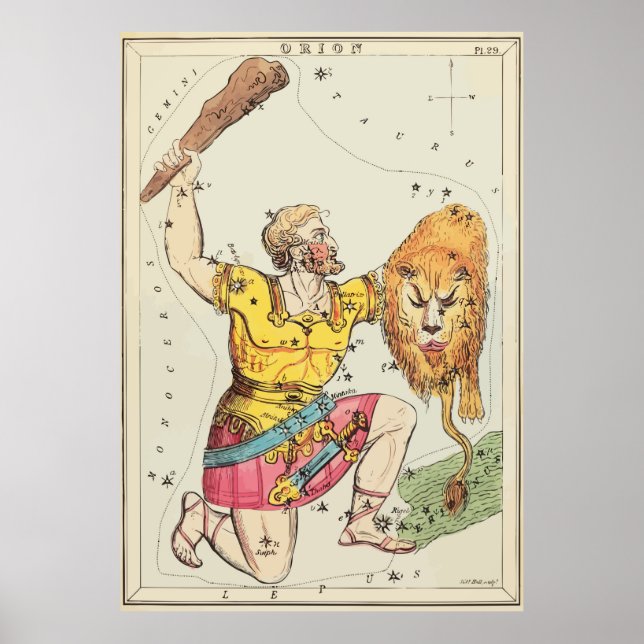 Leo - Orion - Konstellation - Sterne Poster (Vorne)