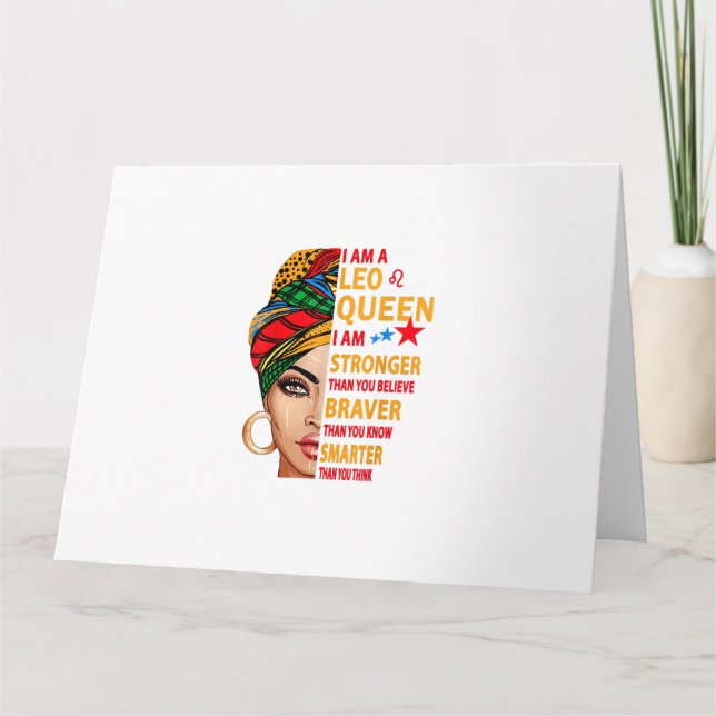 Leo queen I am stronger funny birthday gift for Le Karte (Vorderseite)