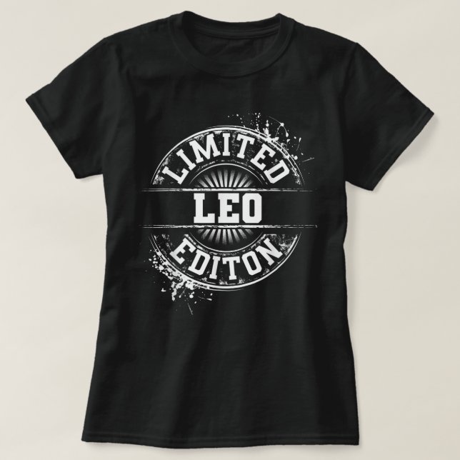 LEO Quote Funny Birthday Personalized Name Gift Id T-Shirt (Design vorne)