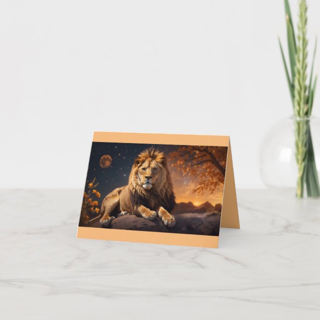 Leo Radiant Roar - Happy Birthday Karte (Vorderseite)