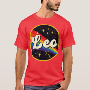 Leo Regenbogen im Weltraum Vintage Grunge-Stil T-Shirt