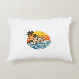 Leo Retro-Sonnenuntergang-Name-Design Dekokissen