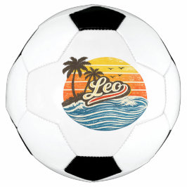 Leo Retro Sunset Name Design Fußball