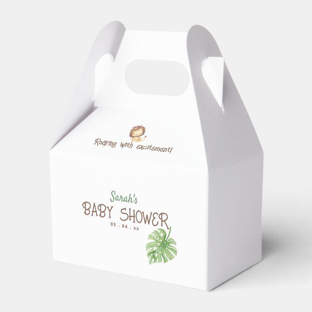 Leo Safari Baby Dusche Jungle Gevor Boxes Geschenkschachtel (Vorderseite)