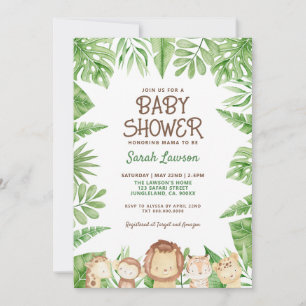 Leo Safari Baby Duwer Jungle Thema Einladung