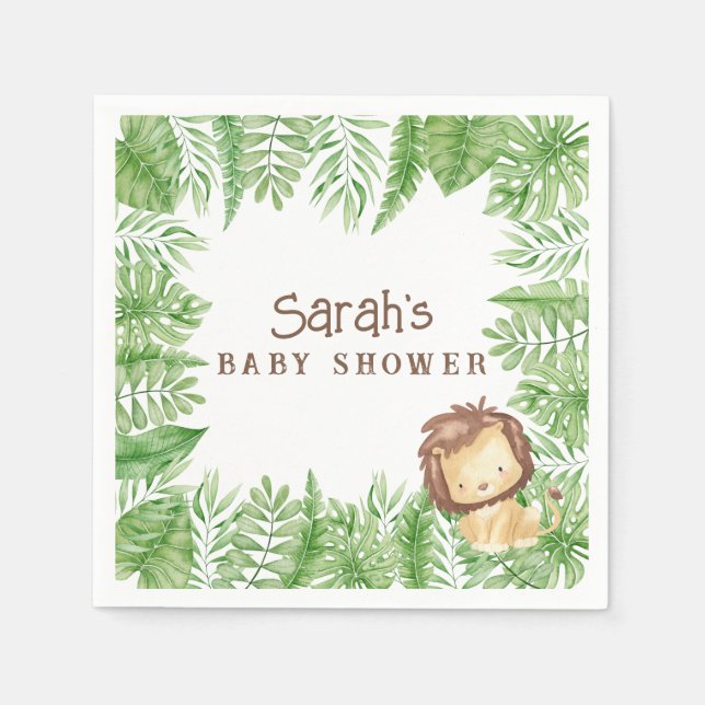 Leo Safari Baby Shower Napkins Serviette (Vorderseite)