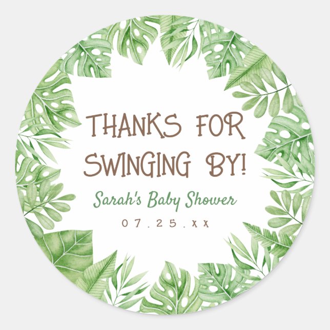 Leo Safari Baby Shower Stickers (Vorderseite)