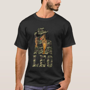 Leo Schwarze Cowgirl Retro Afroamerikanische Fraue T-Shirt