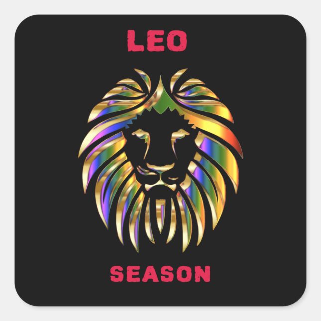 Leo Season Quadratischer Aufkleber (Vorderseite)