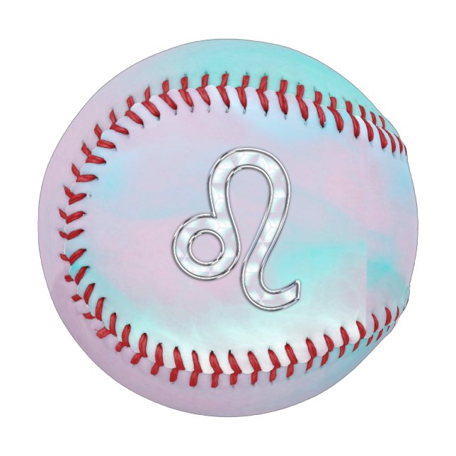 Leo Sign on Pastels Nacre Mutter von Pearl Style Baseball (Vorderseite Links)