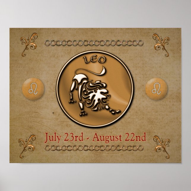 Leo - signe astrologique — impression d'art (Devant)