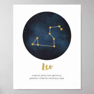 Leo star sign print poster