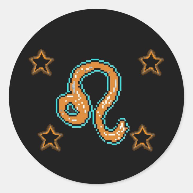 LEO Stars Runder Aufkleber (Vorderseite)