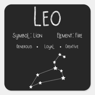 Leo-Sternbild Astrologie Horoskop Geschenk Quadratischer Aufkleber