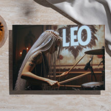 Leo Sternzeichen Musiker Trommeln Decoupage 