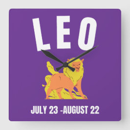Leo-Sternzeichen Quadratische Wanduhr