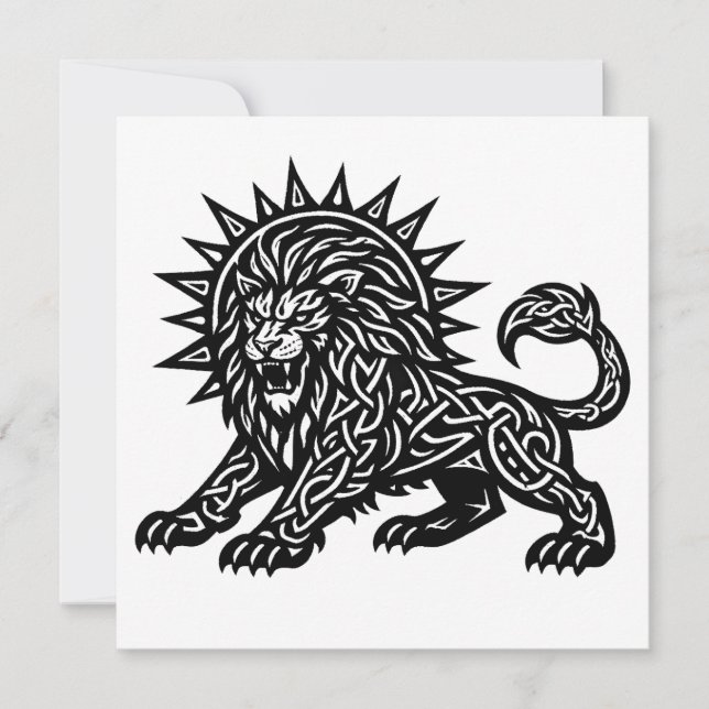 Leo-Sternzeichen Sonnenmähne Löwe | BurnsInHell Einladung (Vorderseite)