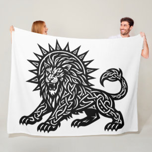 Leo Sternzeichen Sonnenmähne Löwe BurnsInHell Fleecedecke