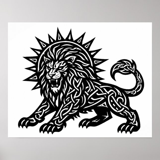 Leo Sternzeichen Sonnenmähne Löwe | BurnsInHell Poster (Vorne)