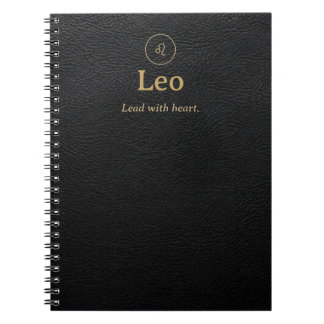 Leo-Sternzeichen-Spiralblock - Faux-Leder-Optik Notizblock