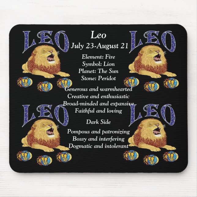 Leo Sternzeichen Zodiac Mauspad (Vorne)