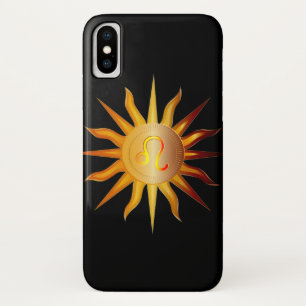Leo Sun Fire Sign Birth Monat Rot & Gold Case-Mate iPhone Hülle