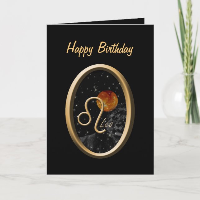 Leo Sun Lion Zodiac Birthday Grußkarte Karte (Vorderseite)