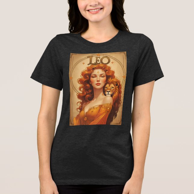 Leo Sun Sign Astrologie Lion Birthday Tri-Blend Shirt (Vorderseite)