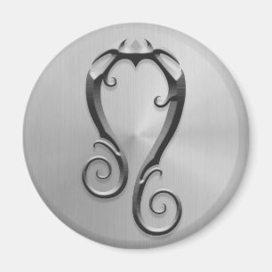 Leo-Symbol aus Edelstahl Magnet